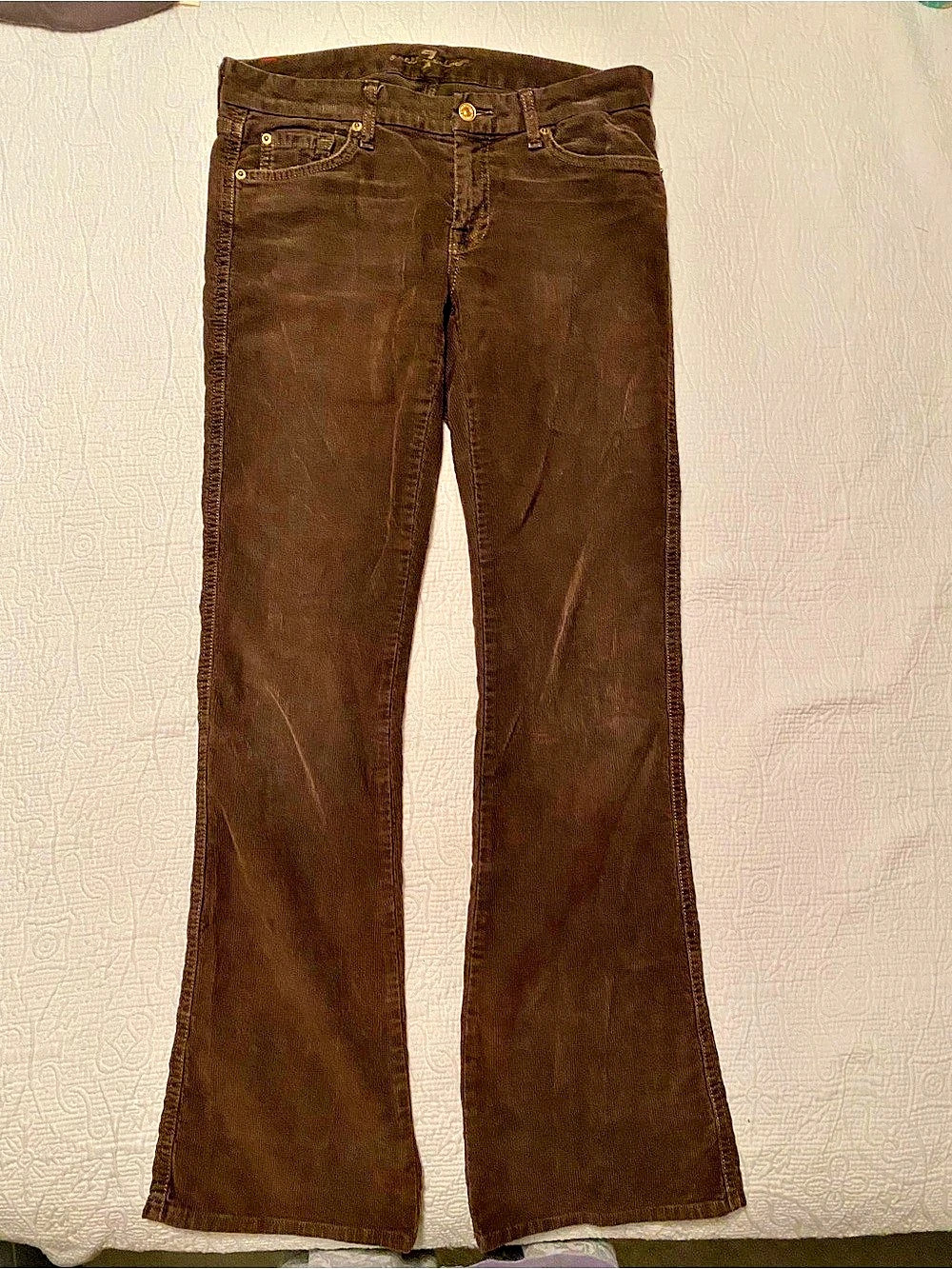 7 for All Mankind Bootcut Corduroy Jeans. Brown. Size 4